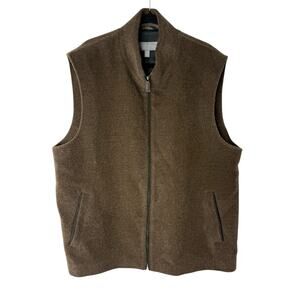 Daniel Cremieux Signature Alpaca Wool Zip Vest Brown Men’s XL
